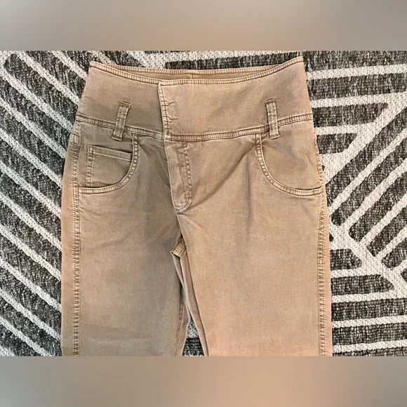 BRUNELLO CUCINELLI Sz 2 The Wrap Straight Jeans Raw Hem Khaki Denim Orig $1495